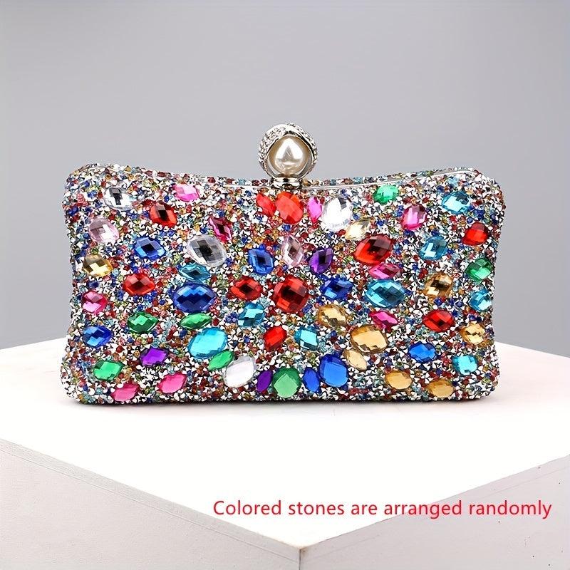 Crystal Decor Evening Bag Rhinestone Prom Purse Clutch For Wedding & Party
