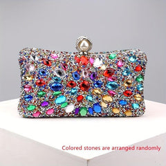 Crystal Decor Evening Bag Rhinestone Prom Purse Clutch For Wedding & Party