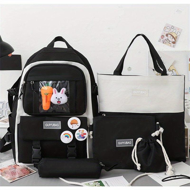 Large Capacity Double Pocket Backpack School Bag