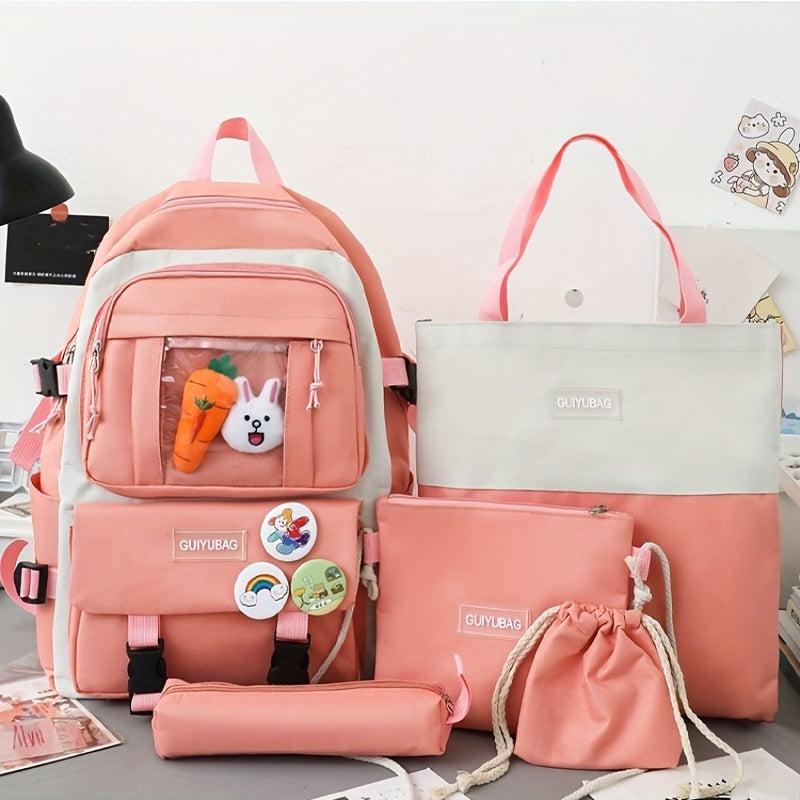 Large Capacity Double Pocket Backpack School Bag