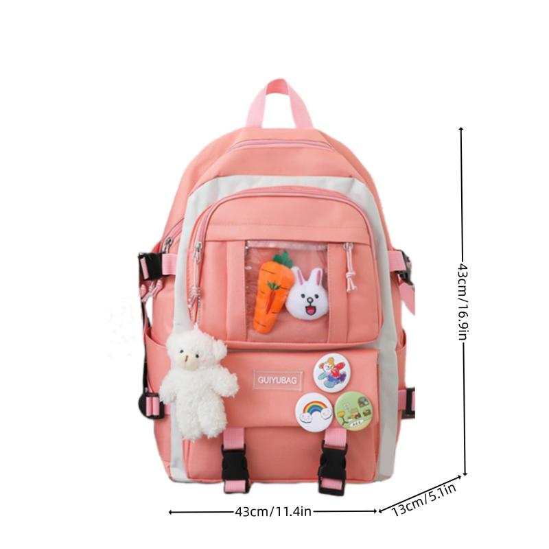 Large Capacity Double Pocket Backpack School Bag
