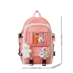 Large Capacity Double Pocket Backpack School Bag