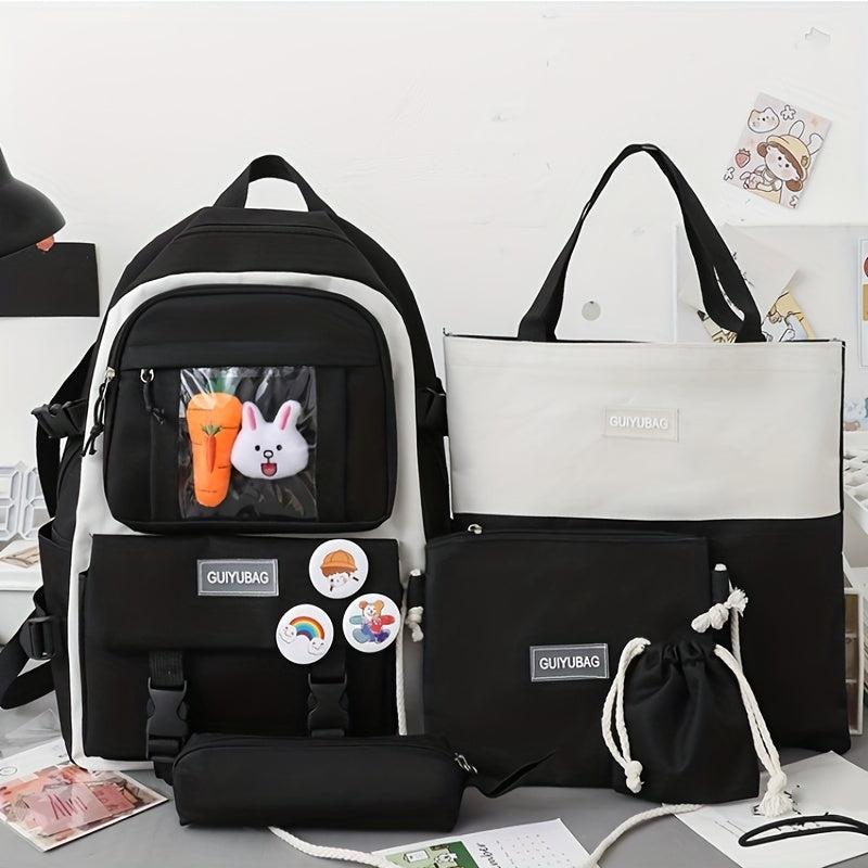 Large Capacity Double Pocket Backpack School Bag