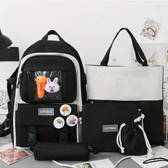 Large Capacity Double Pocket Backpack School Bag
