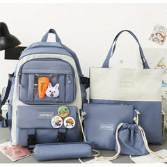 Large Capacity Double Pocket Backpack School Bag