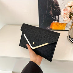 Crocodile Embossed Felt Handbag Envelope Clutch for Party