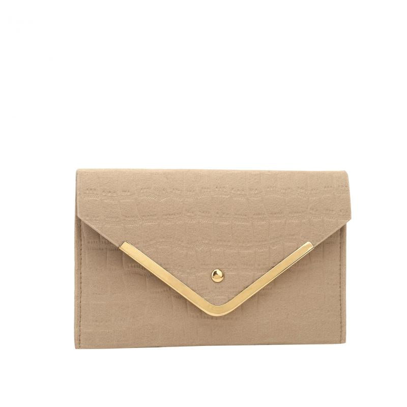 Crocodile Embossed Felt Handbag Envelope Clutch for Party