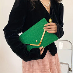 Crocodile Embossed Felt Handbag Envelope Clutch for Party