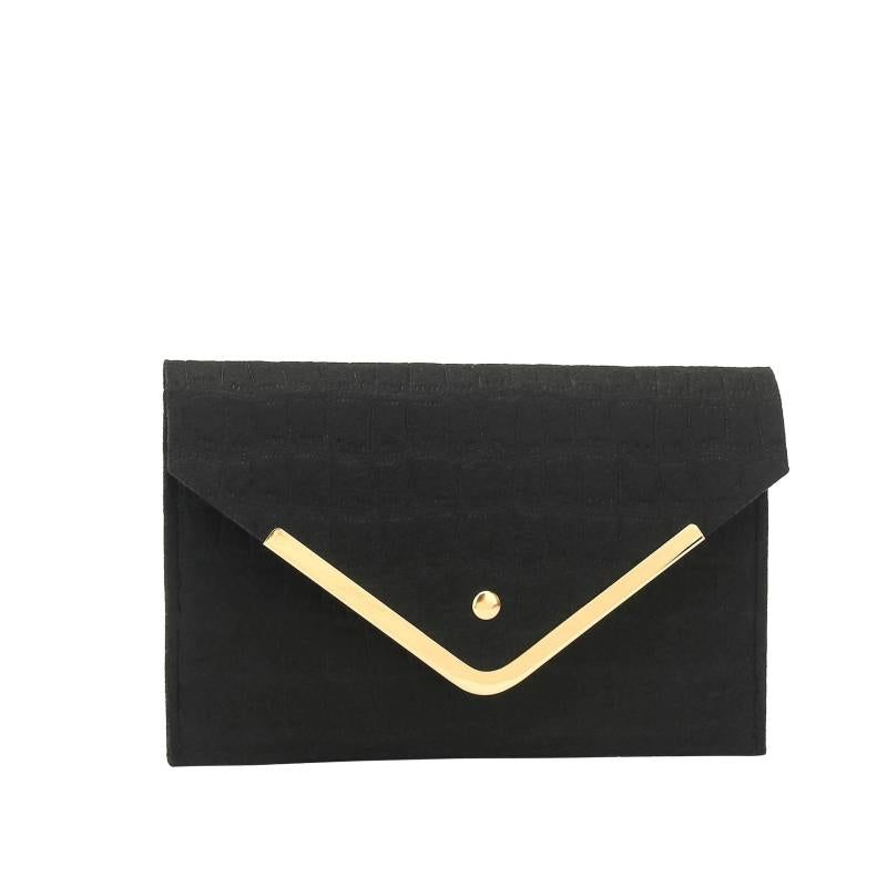 Crocodile Embossed Felt Handbag Envelope Clutch for Party
