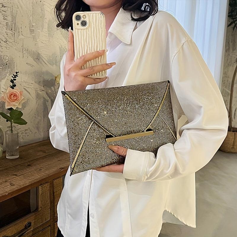 Sequin Banquet Envelope Handbag Glitter Clutch Evening Bag