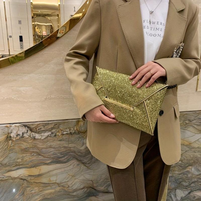 Sequin Banquet Envelope Handbag Glitter Clutch Evening Bag