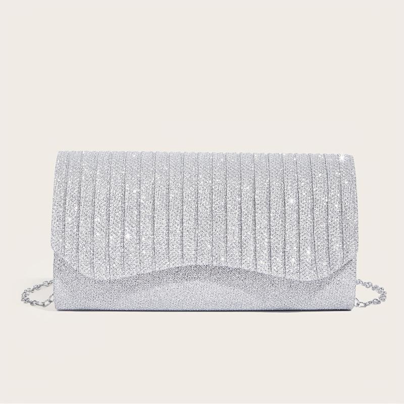 Evening Clutch Bag Chain Shoulder Glamorous Small Square Bag