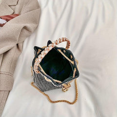 Rhinestone Bucket Bag Crossbody Clutch Purse