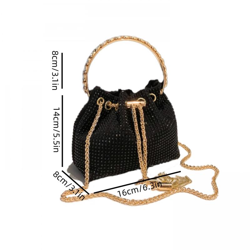 Rhinestone Bucket Bag Crossbody Clutch Purse