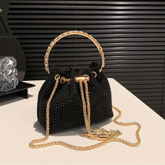 Rhinestone Bucket Bag Crossbody Clutch Purse