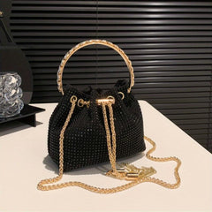 Rhinestone Bucket Bag Crossbody Clutch Purse