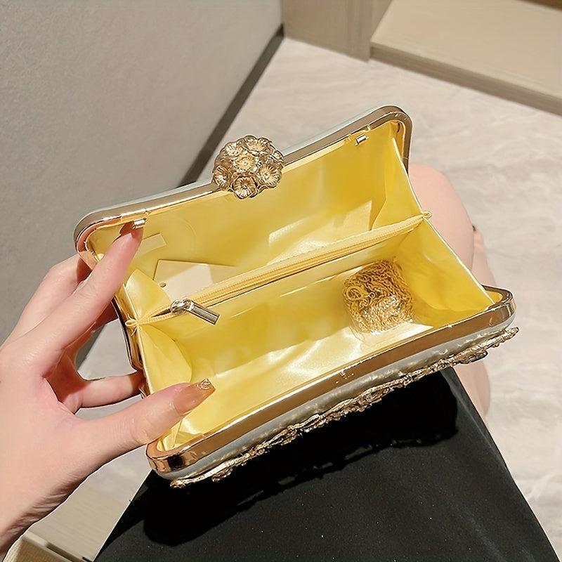 Rhinestone Evening Bag Box Clutch Purse for Party Prom Wedding