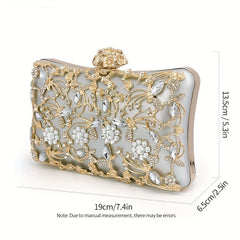 Rhinestone Evening Bag Box Clutch Purse for Party Prom Wedding