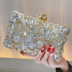 Rhinestone Evening Bag Box Clutch Purse for Party Prom Wedding