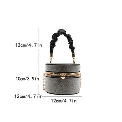 Rhinestone Bucket Bag with Chain Strap for Party
