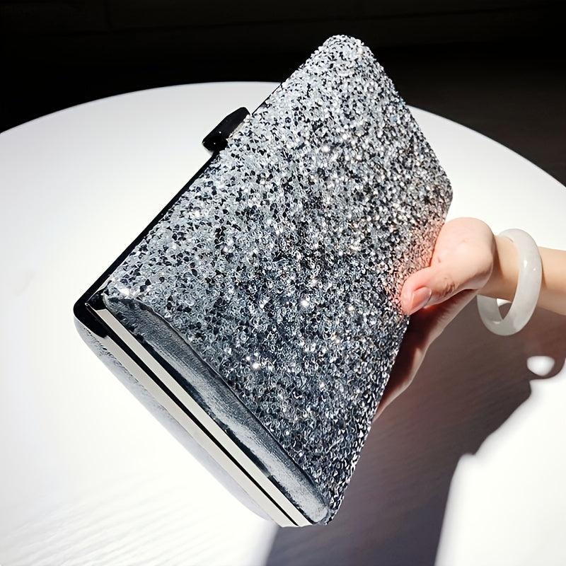 Rhinestone Chain Clutch Evening Bag for Party
