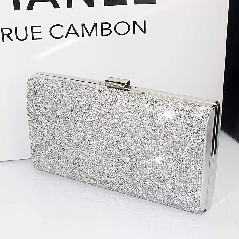 Rhinestone Chain Clutch Evening Bag for Party