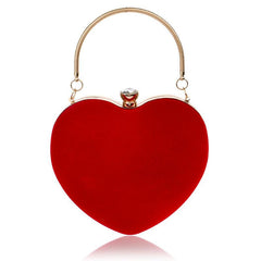 Love Shaped Satchel Abg Solid Evening Bag Classic Rhinestone Decor Banquet Bag