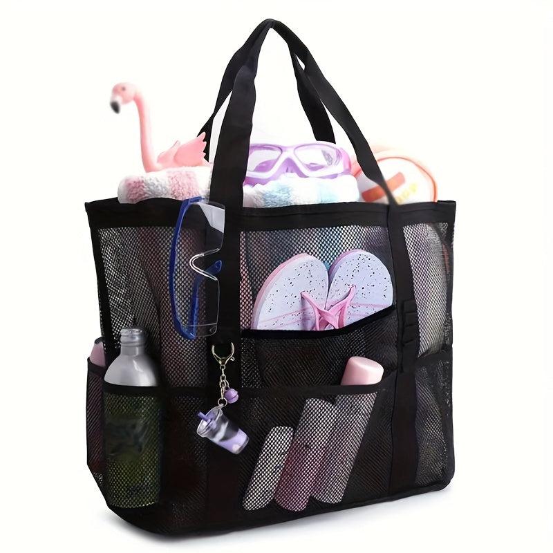 Large Capacity Mesh Storage Bag Beach Bag Handheld Shoulder Bag