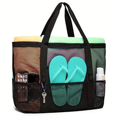 Large Capacity Mesh Storage Bag Beach Bag Handheld Shoulder Bag