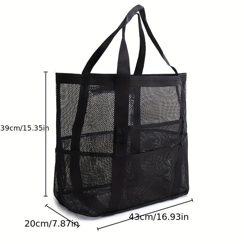 Large Capacity Mesh Storage Bag Beach Bag Handheld Shoulder Bag