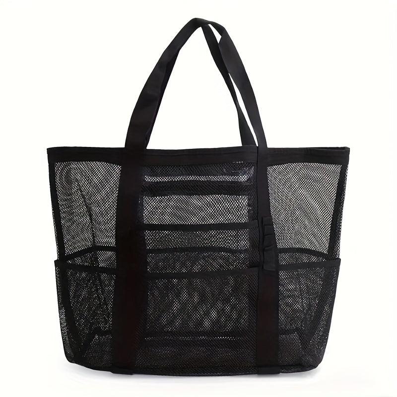 Large Capacity Mesh Storage Bag Beach Bag Handheld Shoulder Bag