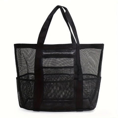 Large Capacity Mesh Storage Bag Beach Bag Handheld Shoulder Bag