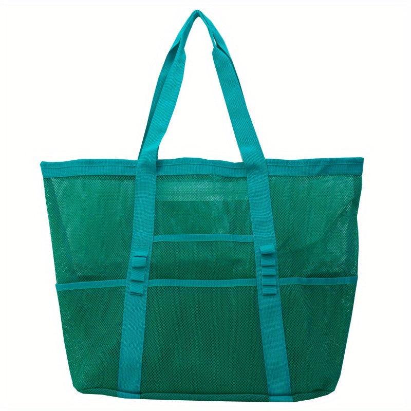 Large Capacity Mesh Storage Bag Beach Bag Handheld Shoulder Bag