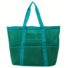 Large Capacity Mesh Storage Bag Beach Bag Handheld Shoulder Bag