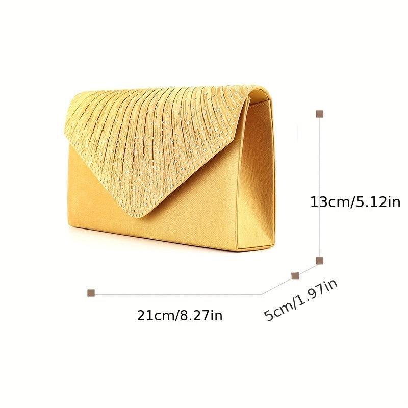 Rhinestone Decor Clutch Bag Evening Bag For Party Women's Flap Banquet Bag