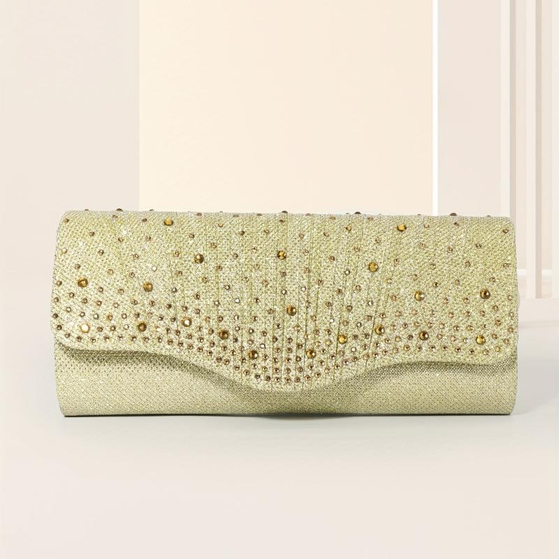 Rhinestone Envelope Clutch Purse Glitter Handbag for Wedding Party
