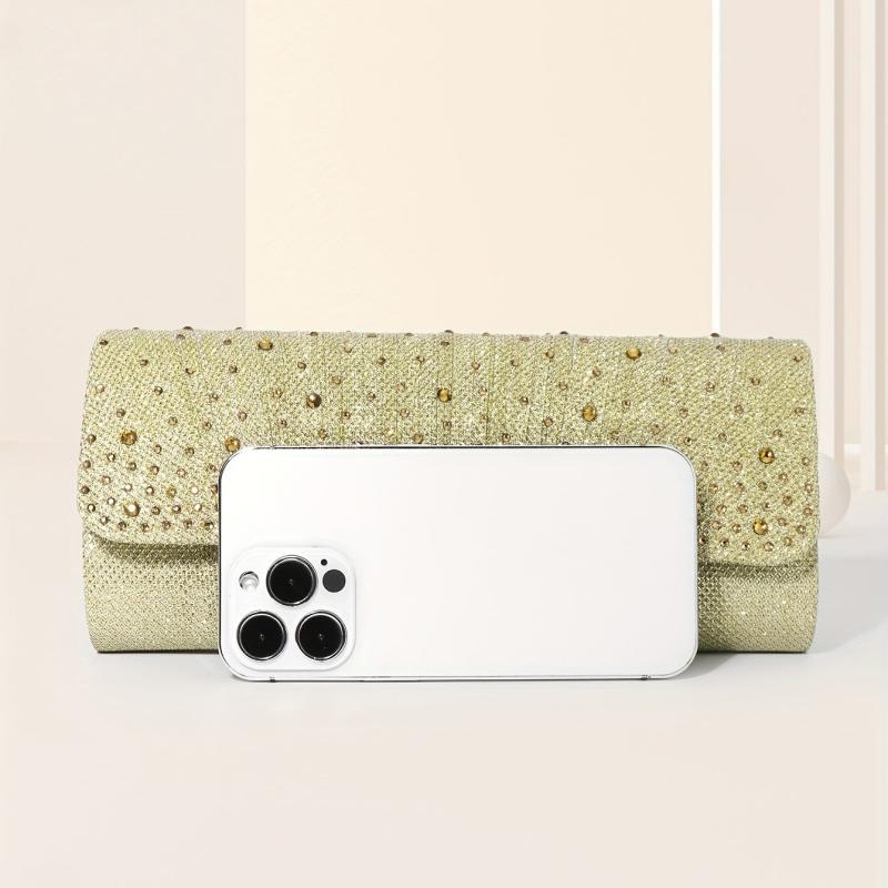 Rhinestone Envelope Clutch Purse Glitter Handbag for Wedding Party