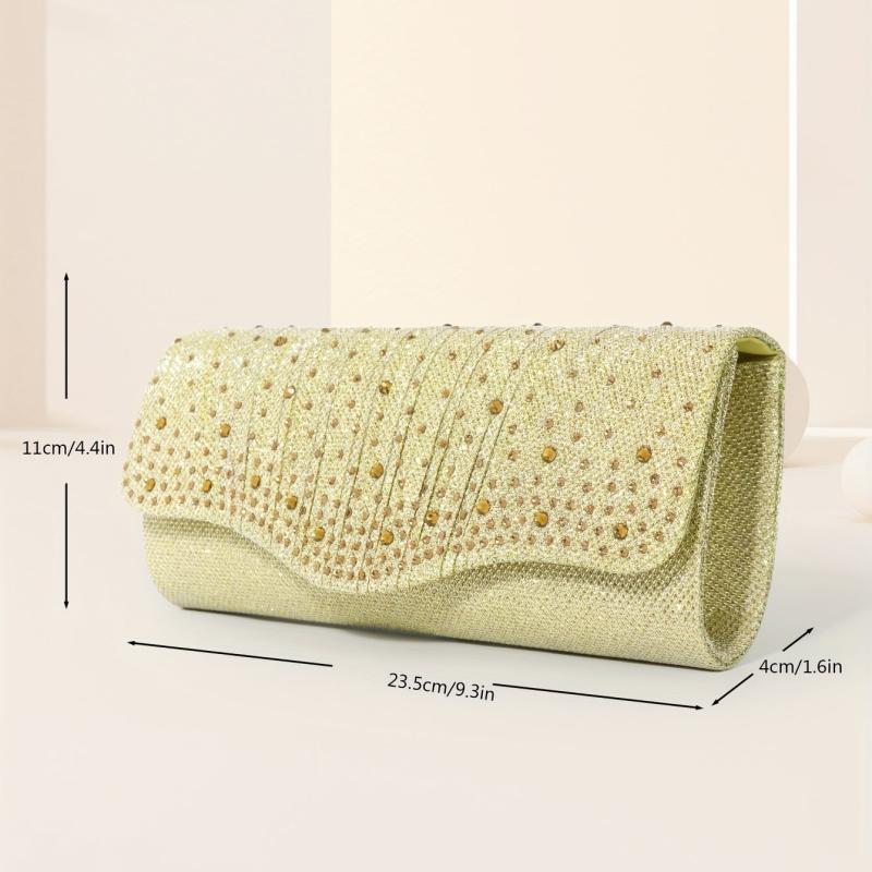 Rhinestone Envelope Clutch Purse Glitter Handbag for Wedding Party