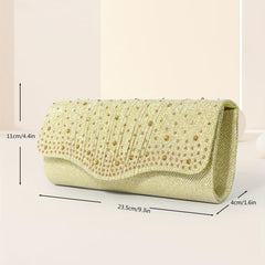 Rhinestone Envelope Clutch Purse Glitter Handbag for Wedding Party