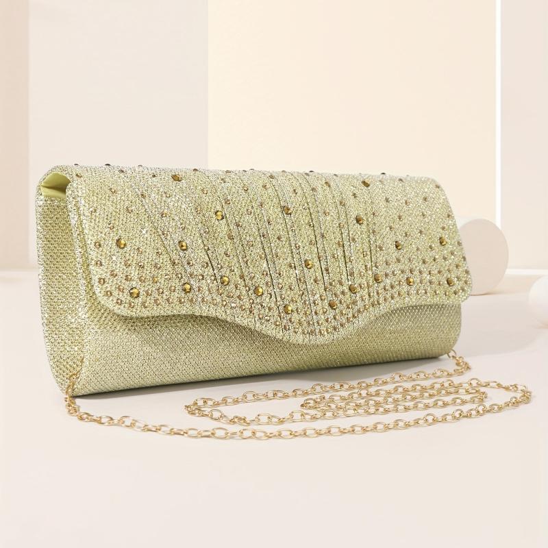 Rhinestone Envelope Clutch Purse Glitter Handbag for Wedding Party