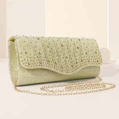 Rhinestone Envelope Clutch Purse Glitter Handbag for Wedding Party