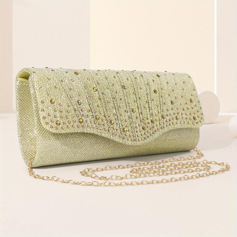 Rhinestone Envelope Clutch Purse Glitter Handbag for Wedding Party