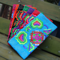 Flower Embroidered Wallet Ethnic Style Fabric Coin Bag