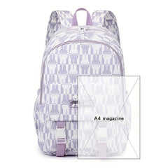 Sweet Rabbit Printed Backpack for Middle School Girls