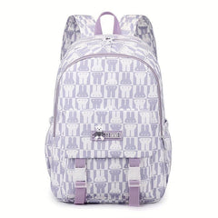 Sweet Rabbit Printed Backpack for Middle School Girls