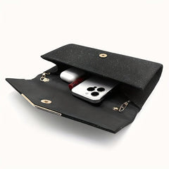Pleated Rhinestone Chain Clutch Elegant Evening Bag