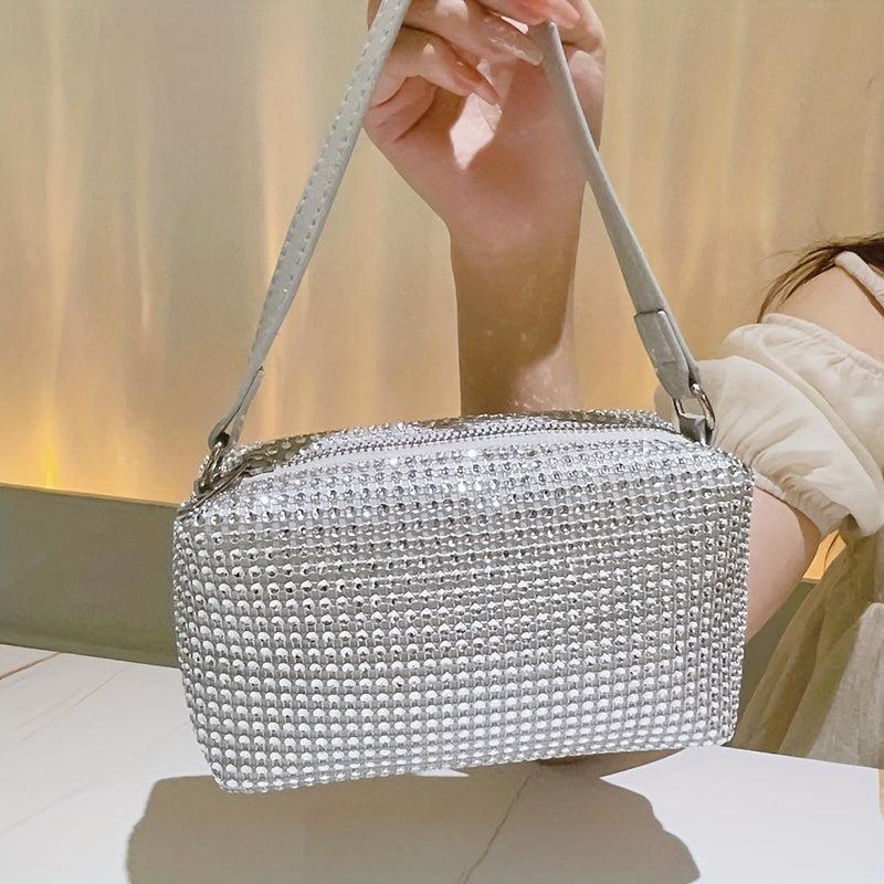 Glitter Rhinestone Evening Handbag Dinner Clutch Purse Formal Banquet Bag