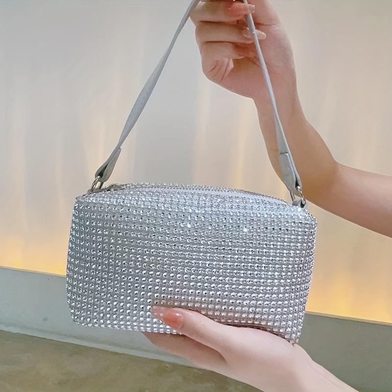 Glitter Rhinestone Evening Handbag Dinner Clutch Purse Formal Banquet Bag