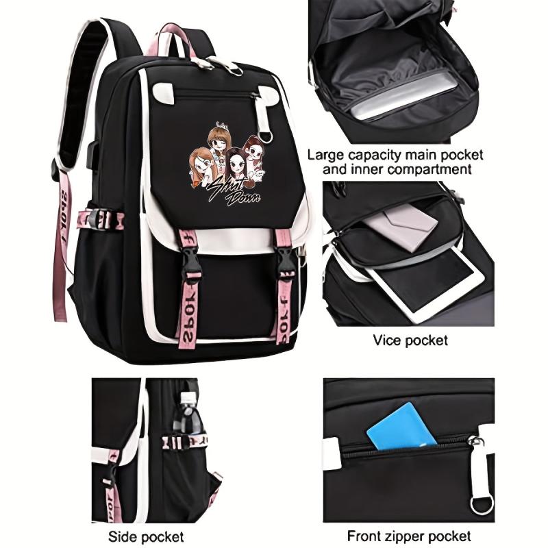2pcs Backpack With Pencil Bag Set Casual Laptop Bag