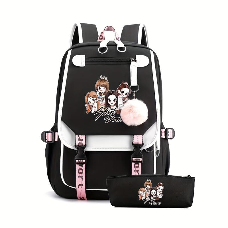 2pcs Backpack With Pencil Bag Set Casual Laptop Bag